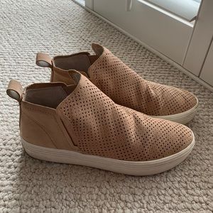 Blush High Top Perforated Leather Slides